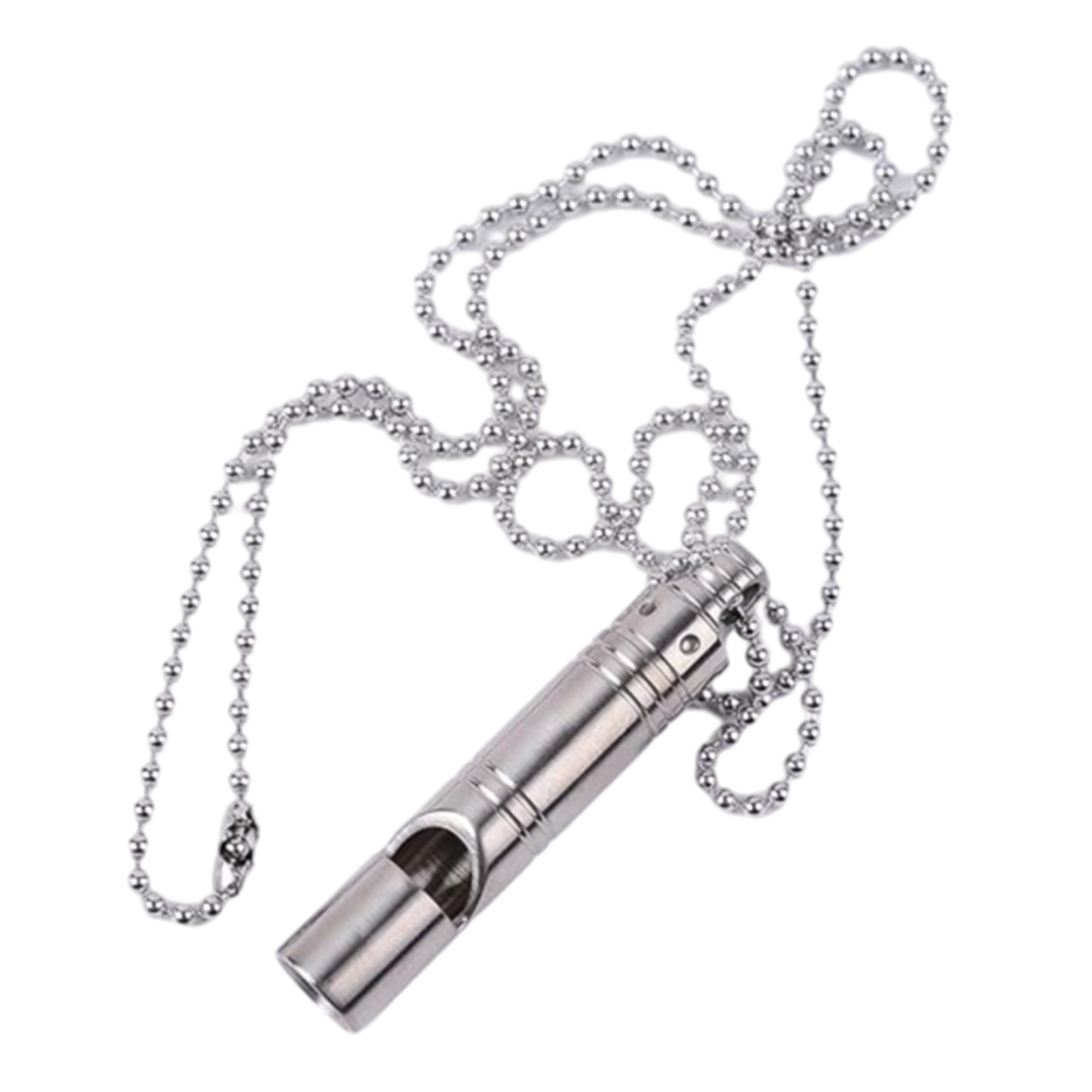 AQYK Titanium Alloy Emergency Whistle High-decibel Sound Compact Size Portable Survival Safety Whistle with Neck Chain